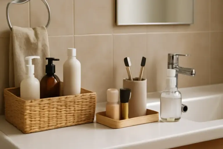 Come organizzare i prodotti da bagno: trucchi che facilitano la routine e fanno ordine sul lavabo